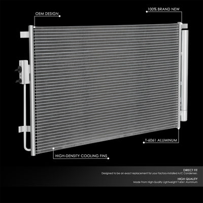 Factory Style Aluminum A/C Condenser <BR>16-18 Kia Sorento