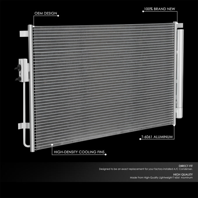 Factory Style Aluminum A/C Condenser <BR>16-18 Kia Sorento