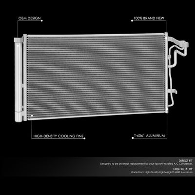 Factory Style A/C Condenser <BR> 21-24 Hyundai Elantra 2.0L