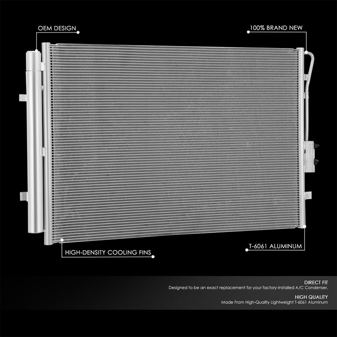 Factory Style Aluminum A/C Condenser <BR>21-24 Hyundai Palisade