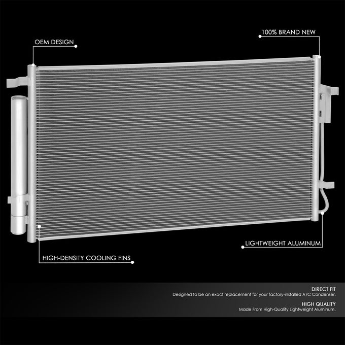 Factory Style A/C Condenser <br> 22-24 Hyundai Tucson, Kia Sportage