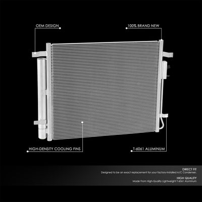 Factory Style Aluminum A/C Condenser <BR>22-24 Hyundai Tucson, 23-24 Kia Sportage