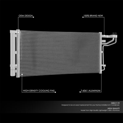 Factory Style Aluminum A/C Condenser <BR>20-24 Hyundai Sonata