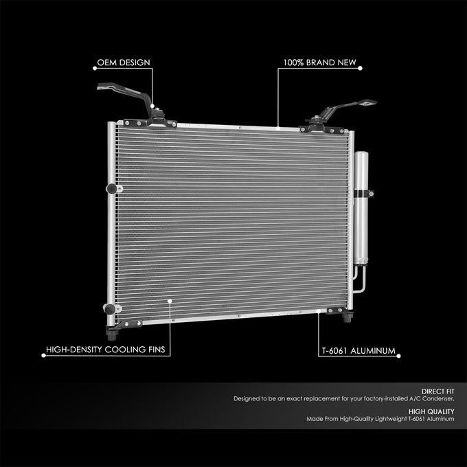 Factory Style Aluminum A/C Condenser <BR>03-08 Honda Pilot