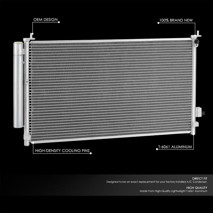 Factory Style Aluminum A/C Condenser <BR>06-11 Honda Civic 1.8L Coupe
