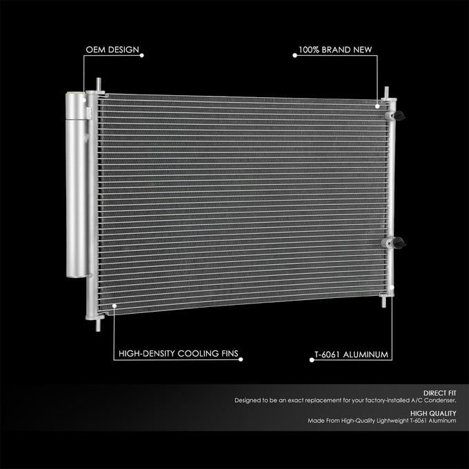 Factory Style Aluminum A/C Condenser <BR>09-10 Pontiac Vibe, 11-16 Scion tC, 08-15 Scion xB