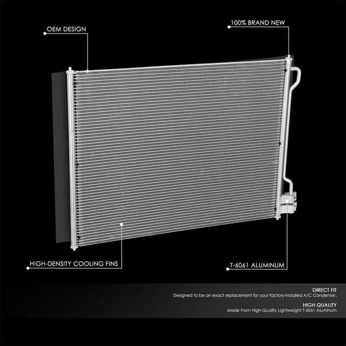 Factory Style Aluminum A/C Condenser <BR>08-14 Ford E-150, E-250, E-350, E-450