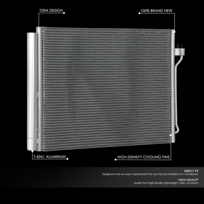 Factory Style A/C Condenser <BR>2011 BMW 528i, 11-16 550i, 10-17 550i GT, 12-19 650i