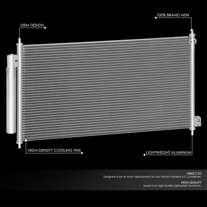 Factory Style A/C Condenser <br> 17-20 Acura ILX,Honda Civic