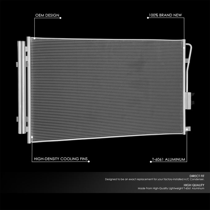 Factory Style Aluminum A/C Condenser <BR>13-18 Hyundai Santa Fe, 2019 Santa Fe XL