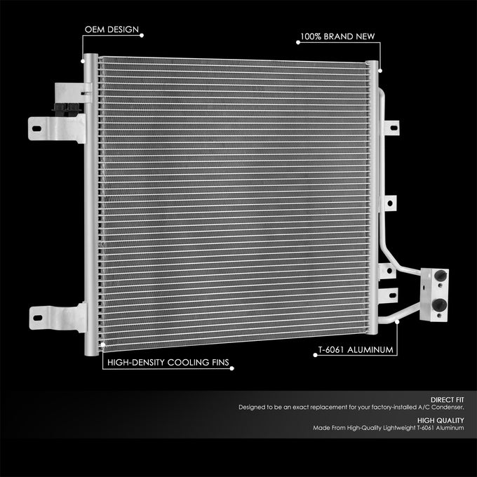 Factory Style Aluminum A/C Condenser <BR>12-17 Jeep Wrangler, 2018 Wrangler JK