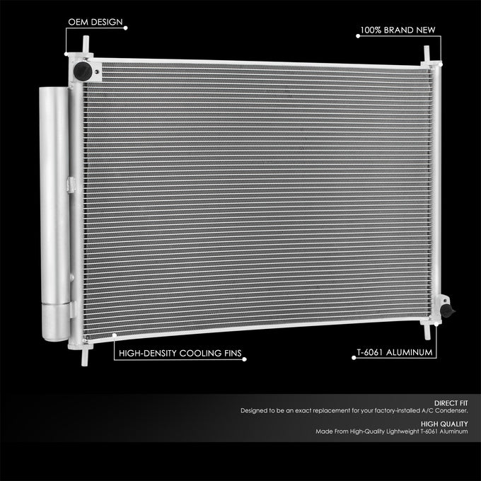 Factory Style Aluminum A/C Condenser <BR>14-17 Honda Accord