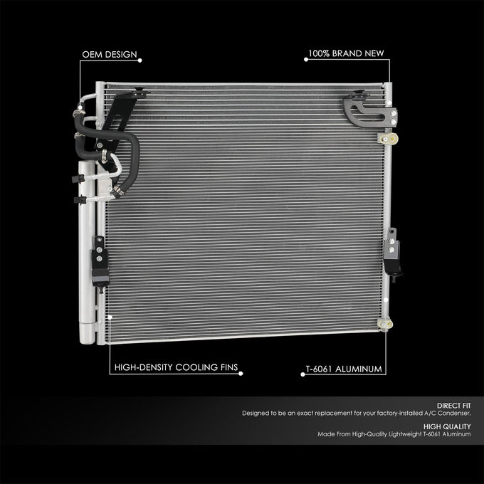 Factory Style Aluminum A/C Condenser <BR>10-11 Toyota Sequoia, 10-18 Tundra