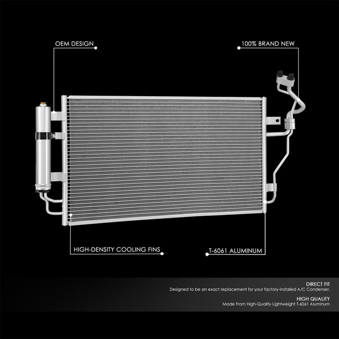 Factory Style Aluminum A/C Condenser <BR>13-22 Nissan Leaf