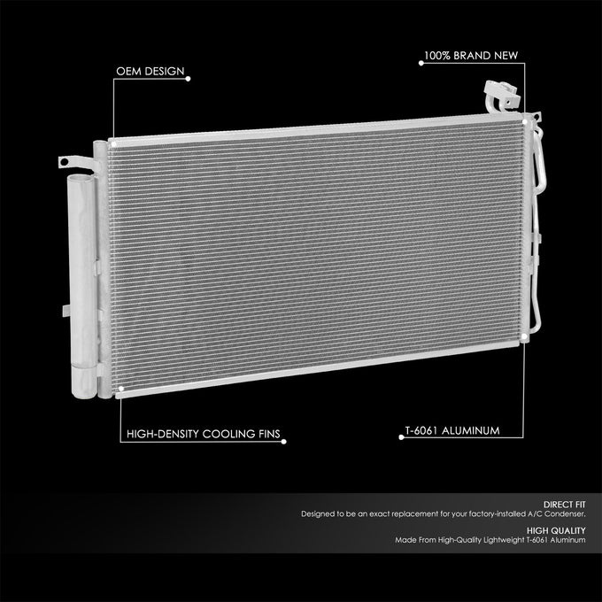 Factory Style A/C Condenser <BR> 13-16 Hyundai Genesis Coupe 3.8L