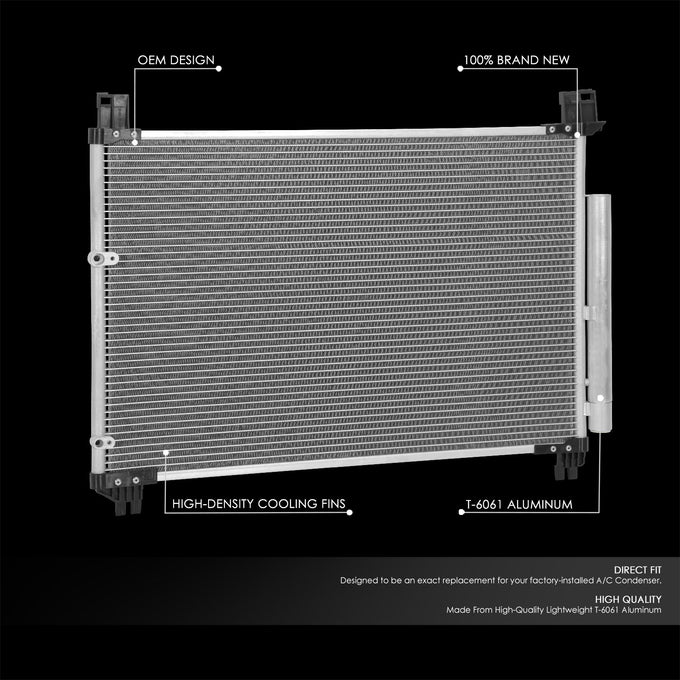 Factory Style A/C Condenser <BR> 14-19 Toyota Highlander