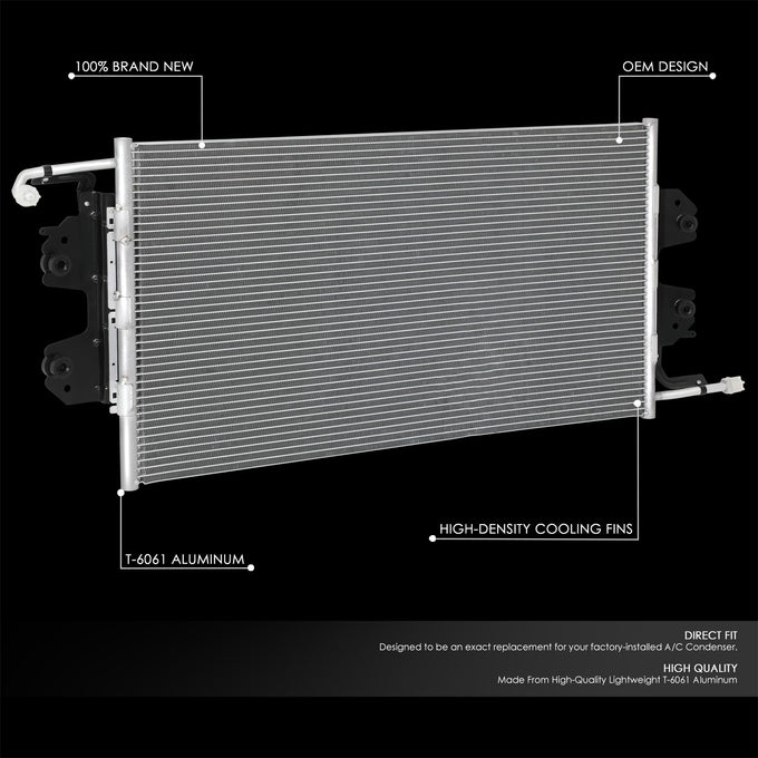 Factory Style A/C Condenser <BR>96-02 Chevy Express GMC Savana 1500, 2500, 3500