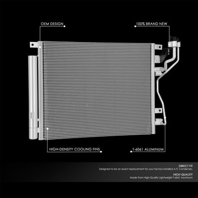 Factory Style Aluminum A/C Condenser <BR>15-19 Hyundai Sonata