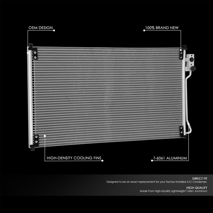 Factory Style Aluminum A/C Condenser <BR>99-04 Ford Mustang