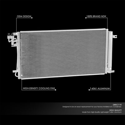 Factory Style Aluminum A/C Condenser <BR>11-16 Hyundai Equus, 09-14 Genesis