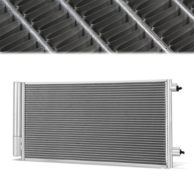 Factory Style Aluminum A/C Condenser <BR>16-18 Fiat 500X, 15-21 Jeep Renegade 2.4L