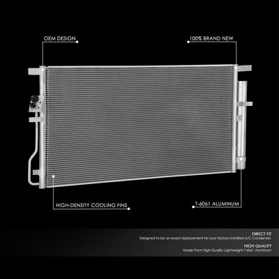 Factory Style Aluminum A/C Condenser <BR>16-18 Hyundai Tucson 2.0L