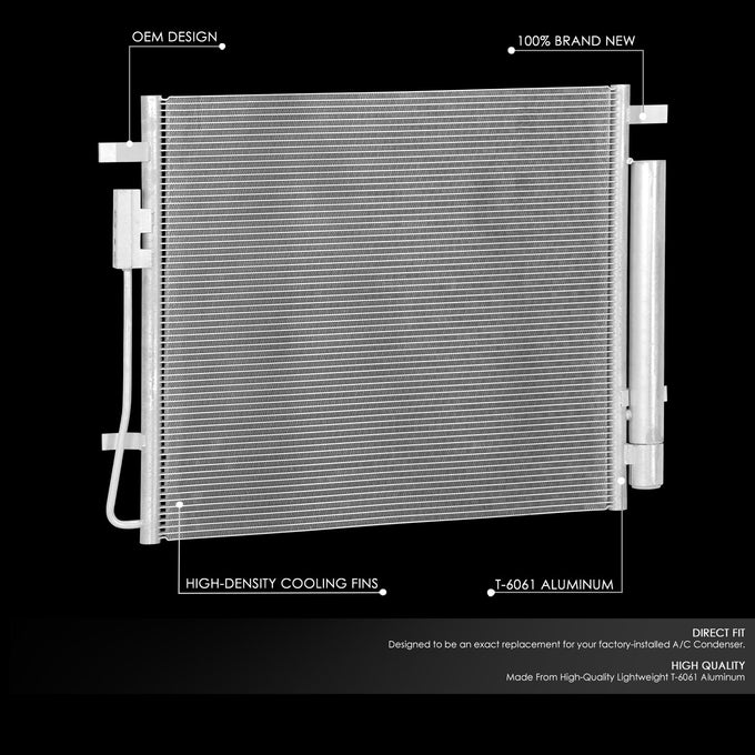 Factory Style A/C Condenser <BR> 22-24 Hyundai Tucson, 23-24 Kia Sportage 2.5L