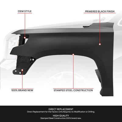 Front Driver Left Side Fender Primed Steel <br>15-20 Suburban Tahoe