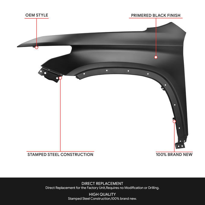 Factory Style Driver Side Left Fender Panel<br>18-24 Chevy Traverse