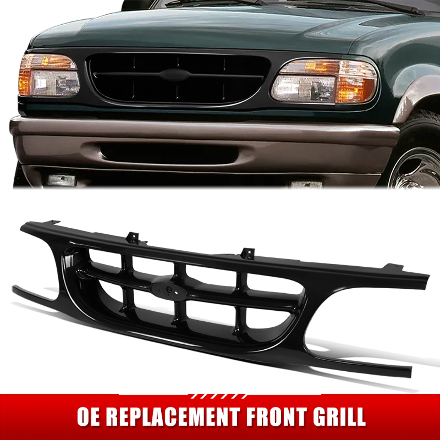 Factory Style Grille <BR>95-01 Ford Explorer, 2001 Sport