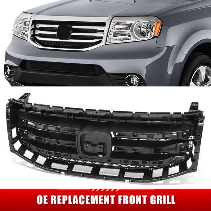 Factory Style Front Bumper Grille <BR>12-15 Honda Pilot