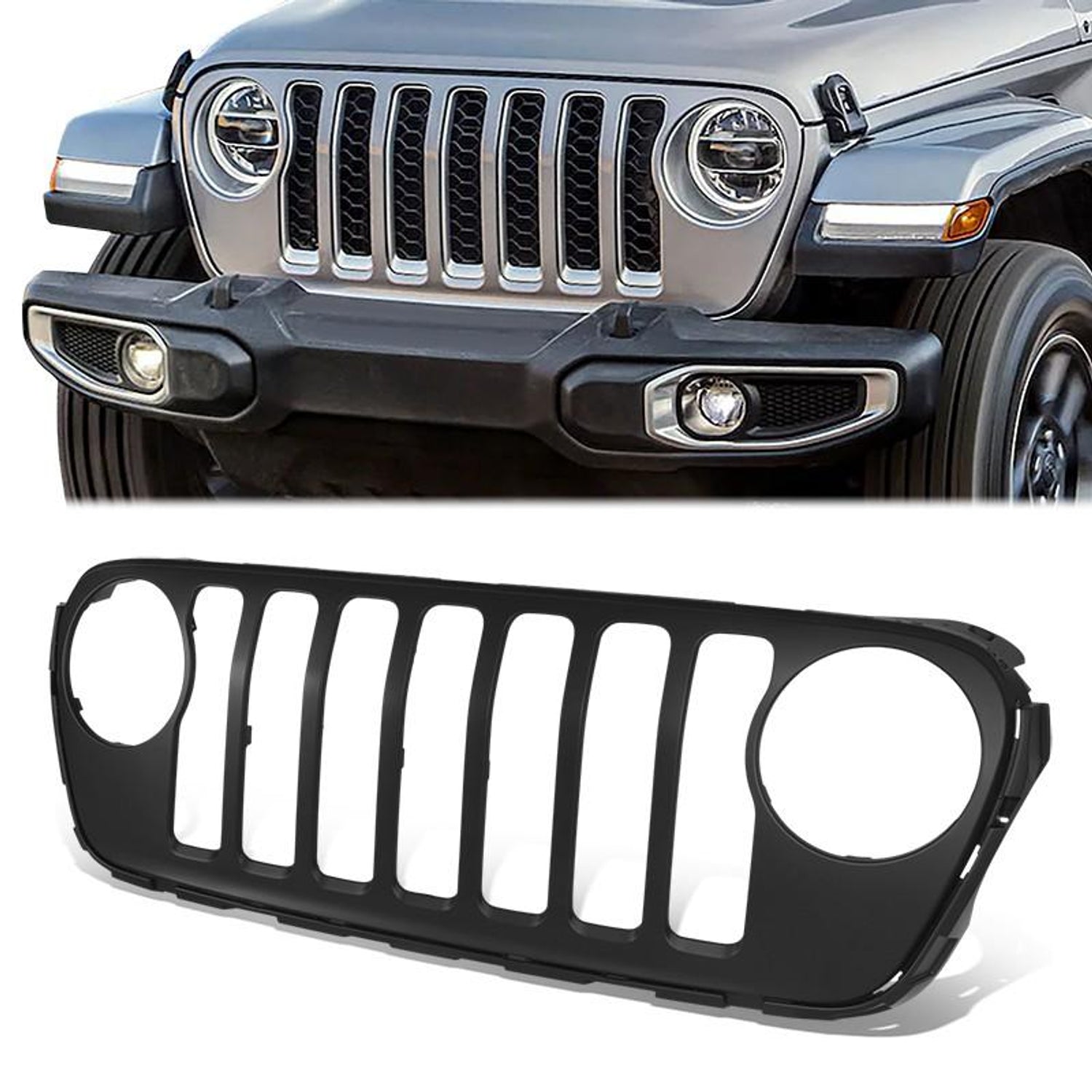 Factory Style Front Grille Grill <br>20-23 Jeep Gladiator, 21-24 Wrangler