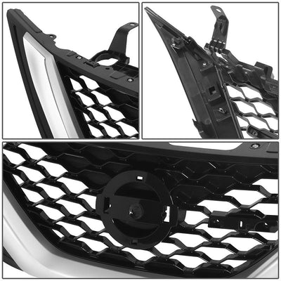 Factory Style Front Bumper Grille w/Chrome Trim <br>17-19 Nissan Sentra