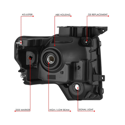 Factory Style Headlight (Left) <br> 10-14 Ford F-150