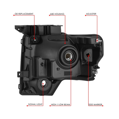 Factory Style Headlight (Right) <br> 10-14 Ford F-150