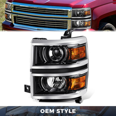 Factory Style Projector Headlight (Left) <br> 14-15 Chevrolet Silverado 1500
