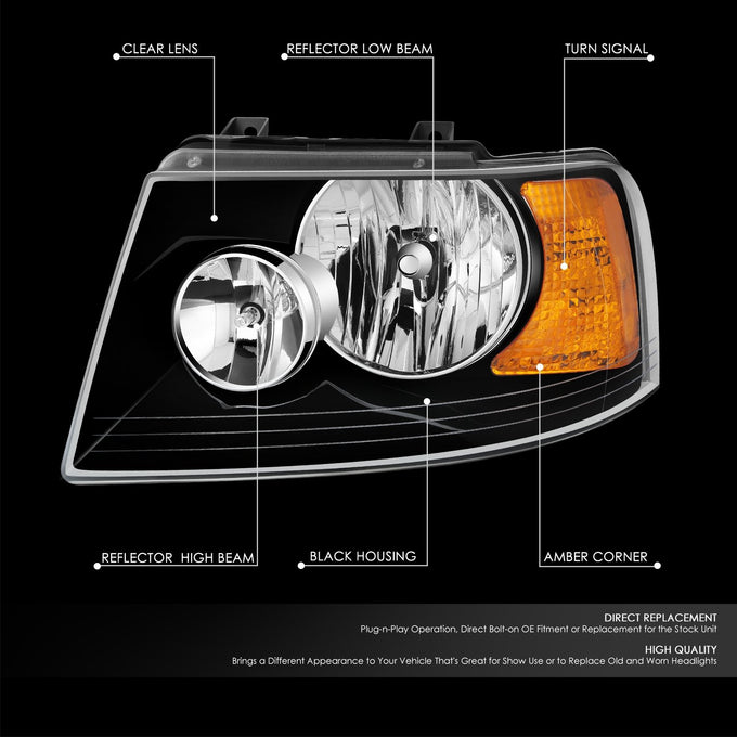 Factory Style Headlamp Assembly (Left) <br> 03-06 Ford Expedition