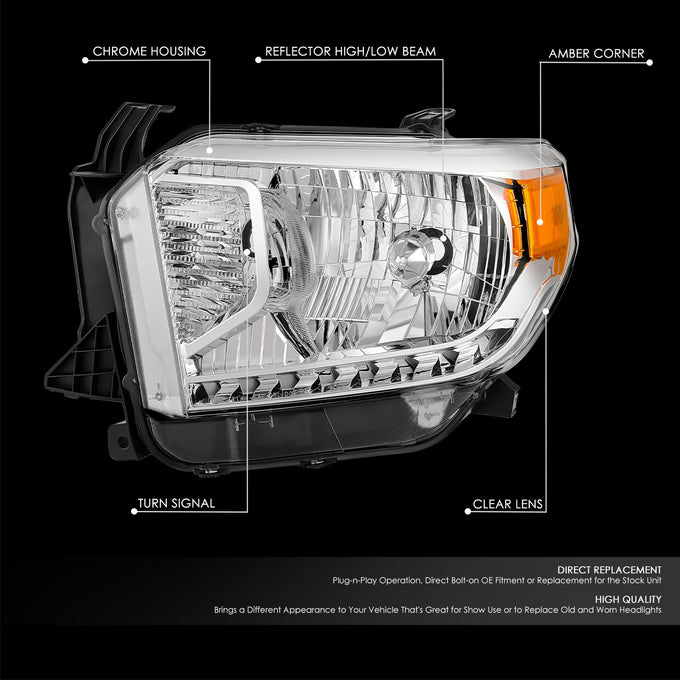 Factory Style Headlight (Left) <br> 14-17 Toyota Tundra