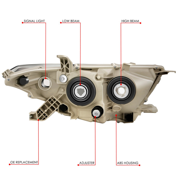 Factory Style Projector Headlight (Left) <br> 11-13 Toyota Highlander
