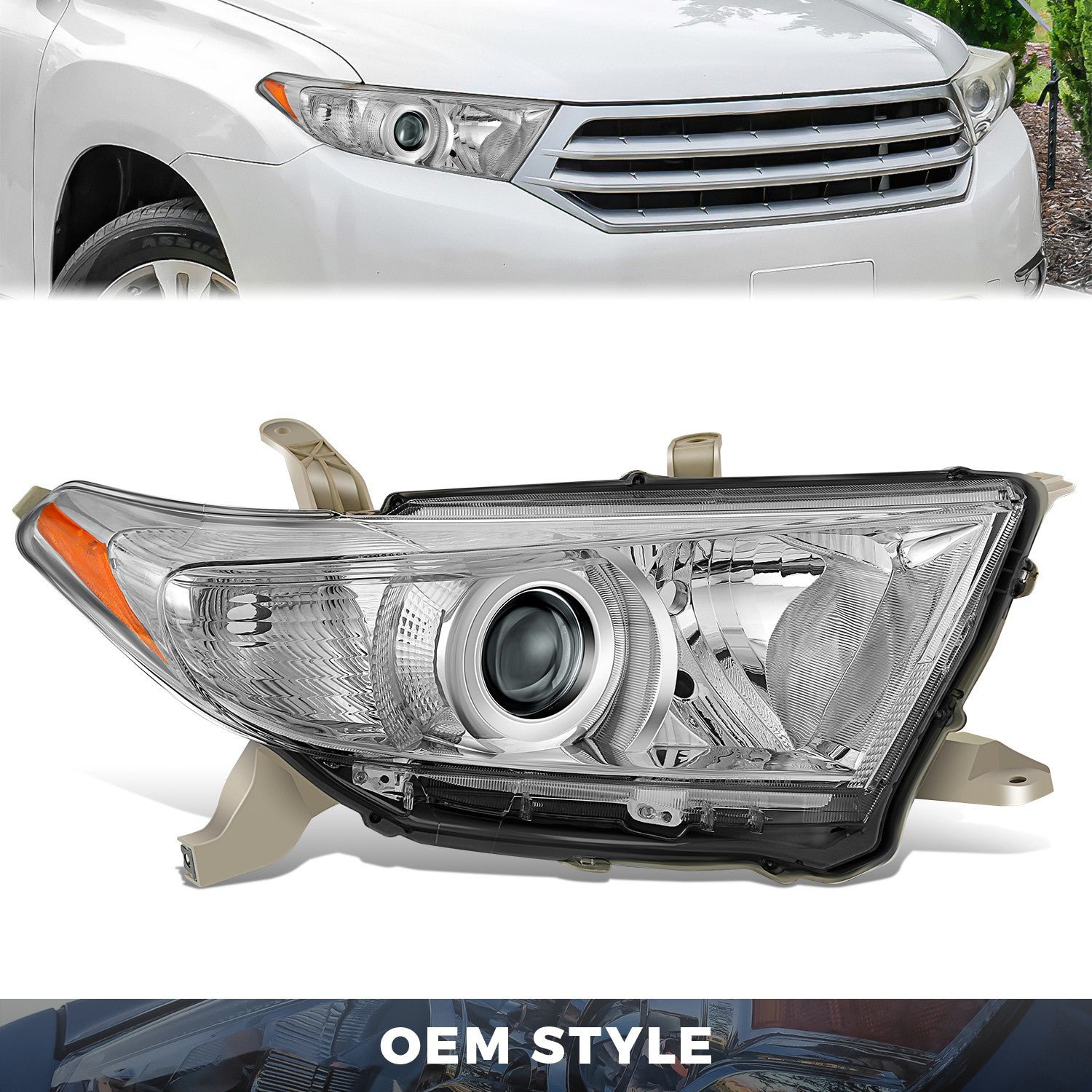 Factory Style Projector Headlight (Right) <br> 11-13 Toyota Highlander