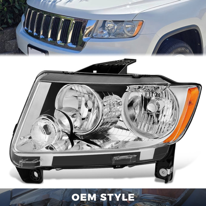 Factory Style Headlights Assembly (Left) <br> 11-13 Jeep Grand Cherokee