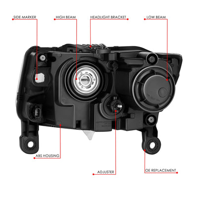 Factory Style Projector Headlight (Right) <br> 14-16 Jeep Grand Cherokee