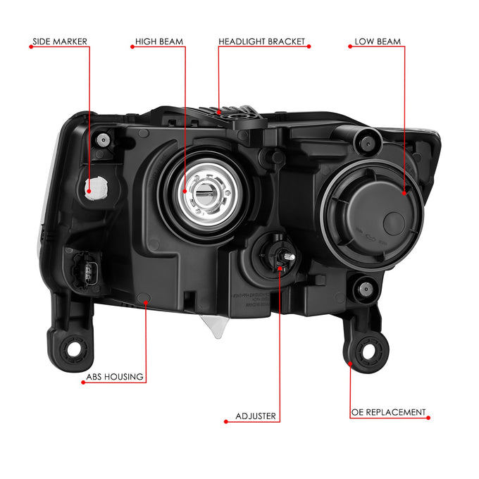 Factory Style Projector Headlight (Right) <br> 14-16 Jeep Grand Cherokee