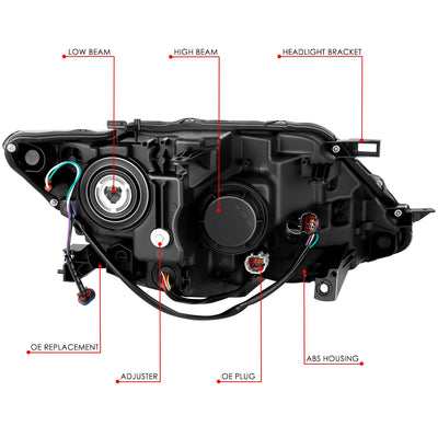 Factory Style Headlight (Left) <br> 14-16 Nissan Rogue