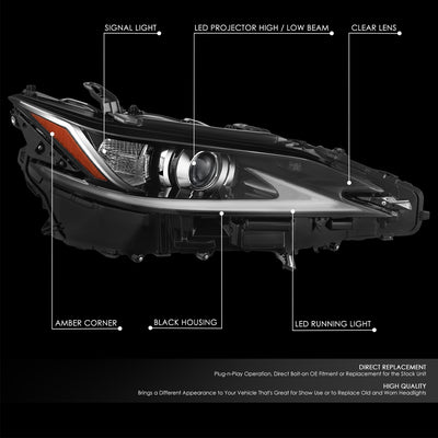 LED DRL Projector Headlight (Right) <BR> 19-21 Lexus ES300h, ES350