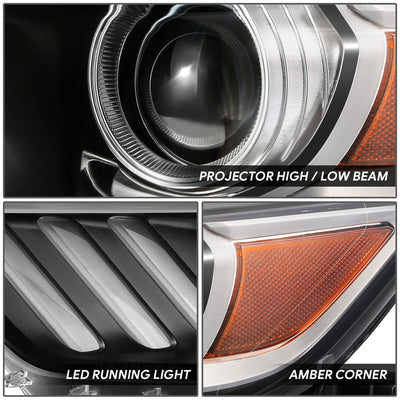 LED DRL Projector Headlight (Left) <BR>15-17 Ford Mustang, 18-20 Shelby