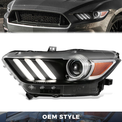 LED DRL Projector Headlight (Left) <BR>15-17 Ford Mustang, 18-20 Shelby
