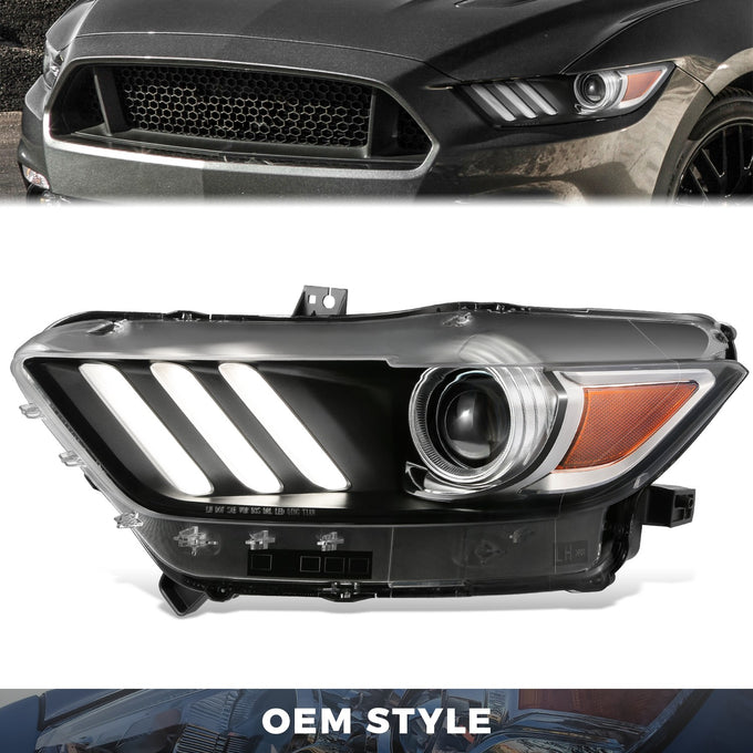 LED DRL Projector Headlight (Left) <BR>15-17 Ford Mustang, 18-20 Shelby