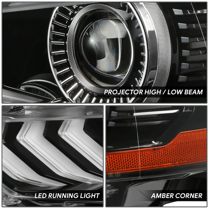 LED DRL Projector Headlight (Left) <BR> 15-17 Ford Mustang