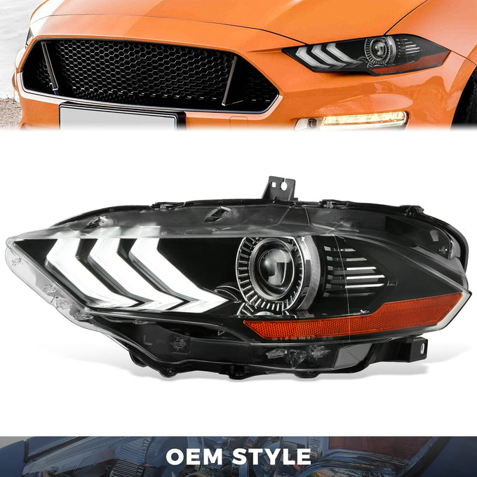 LED DRL Projector Headlight (Left) <BR> 15-17 Ford Mustang